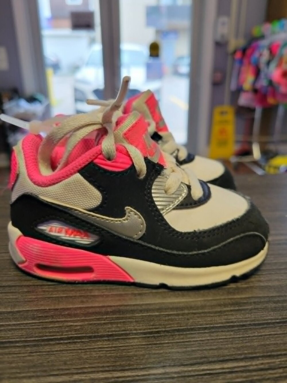 Nike Air Max 90 LTR TD Toddler Size 5 Anthracite White Hyper Pink